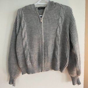 Grey hooded cardigan